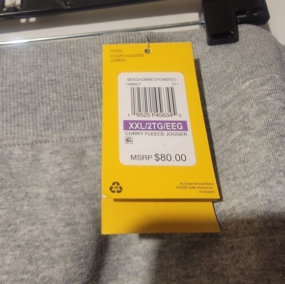 Under Armour Mens Size XXL Steph Curry Fleece Joggers Gray New 1366627 011 - Picture 4 of 9